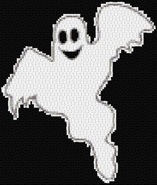 Halloween Ghost free cross-stitch pattern