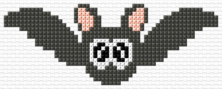 Bat free cross-stitch pattern
