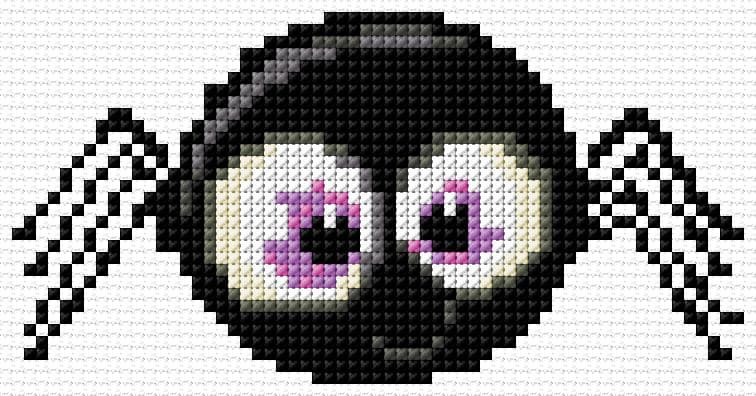 Halloween Spider free cross-stitch pattern