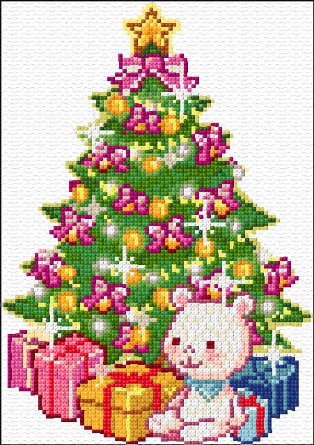 Christmas Card free cross-stitch pattern