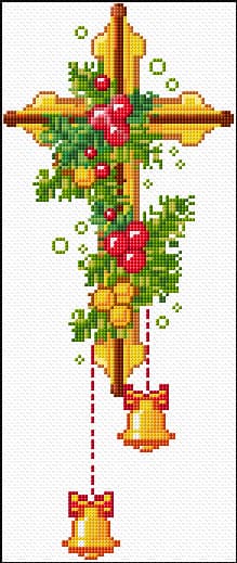 Merry Christmas free cross-stitch pattern