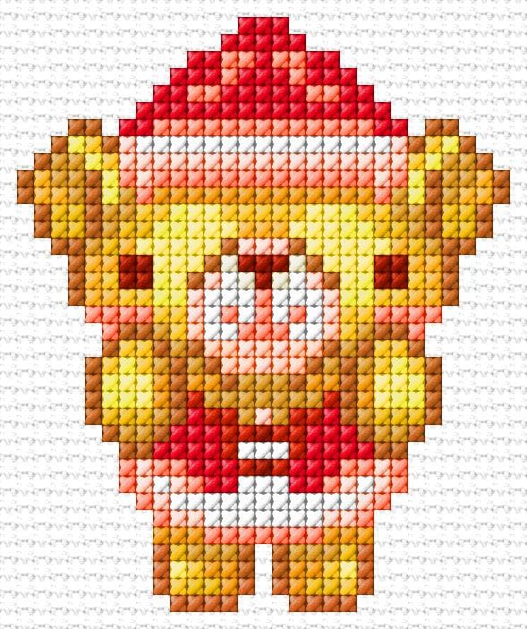 Teddy free cross-stitch pattern