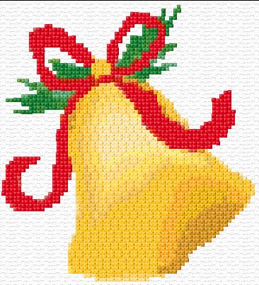 Christmas Bell free cross-stitch pattern