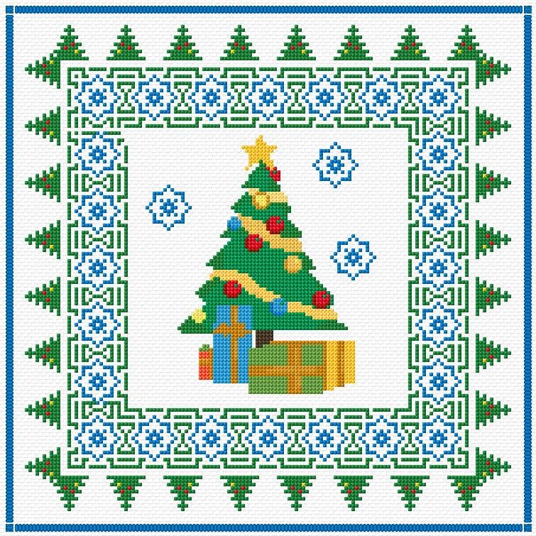 Christmas Napkin free cross-stitch pattern