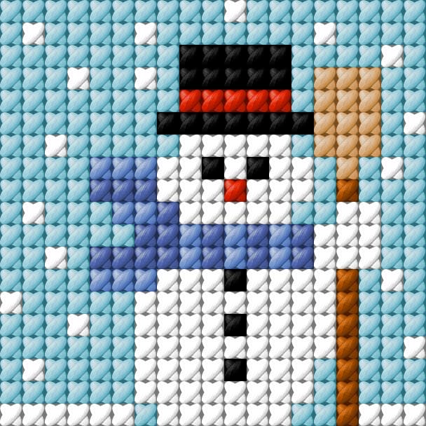 Snowman free cross-stitch pattern