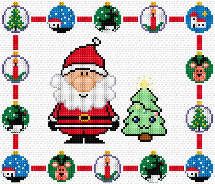 Santa free cross-stitch pattern