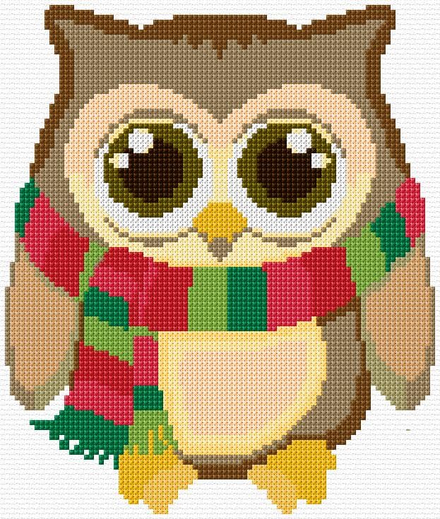 Christmas Owl free cross-stitch pattern