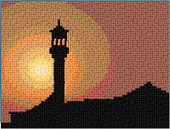 Minaret free cross-stitch pattern