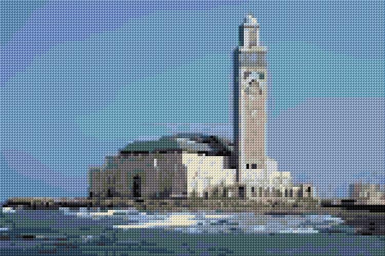 Grande Mosquee Hassan II free cross-stitch pattern