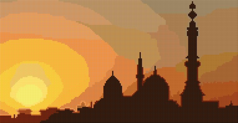 Sunset free cross-stitch pattern