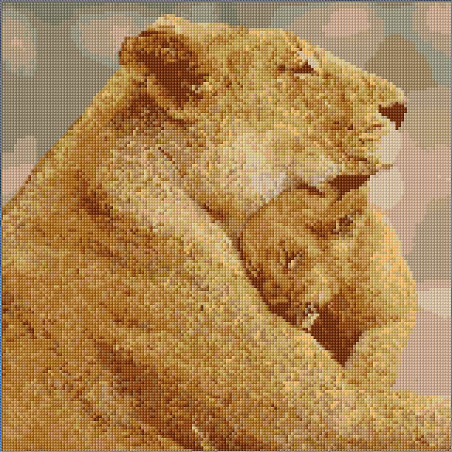 Mother and Doughter free cross-stitch pattern