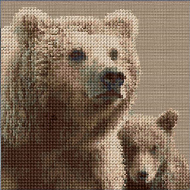 Bears free cross-stitch pattern