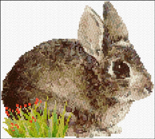 Hare free cross-stitch pattern