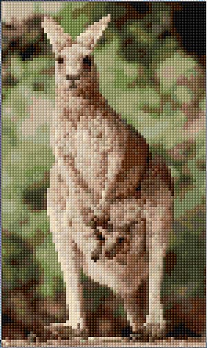 Kangaroo free cross-stitch pattern