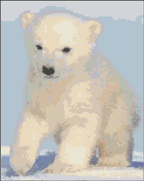 Polar Bear Cub free cross-stitch pattern
