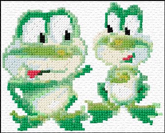 Frogs free cross-stitch pattern