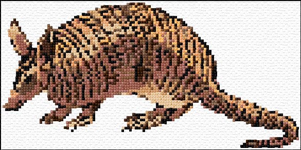 Armadillo free cross-stitch pattern