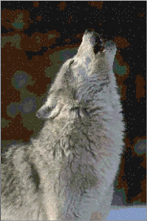 Wolf free cross-stitch pattern