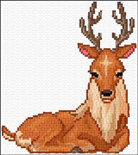 Deer free cross-stitch pattern
