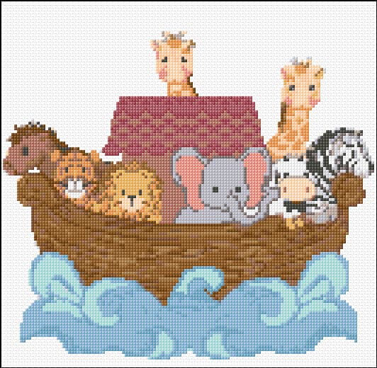 Noah's Ark free cross-stitch pattern