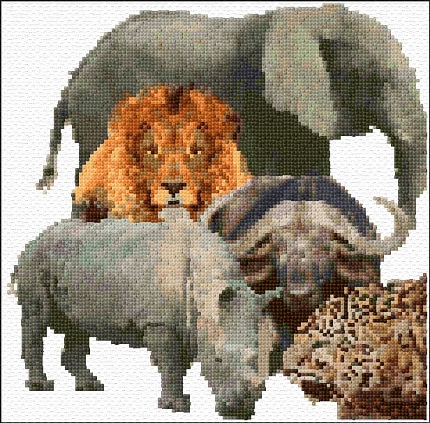 Big Five free cross-stitch pattern