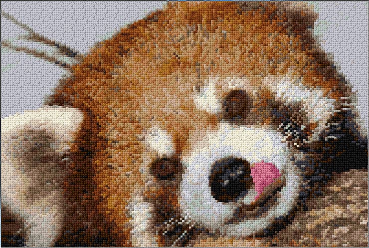 Red Panda free cross-stitch pattern