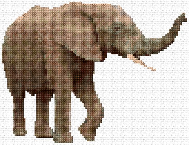 Elephant free cross-stitch pattern