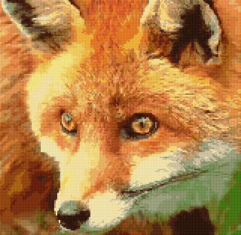 Fox free cross-stitch pattern