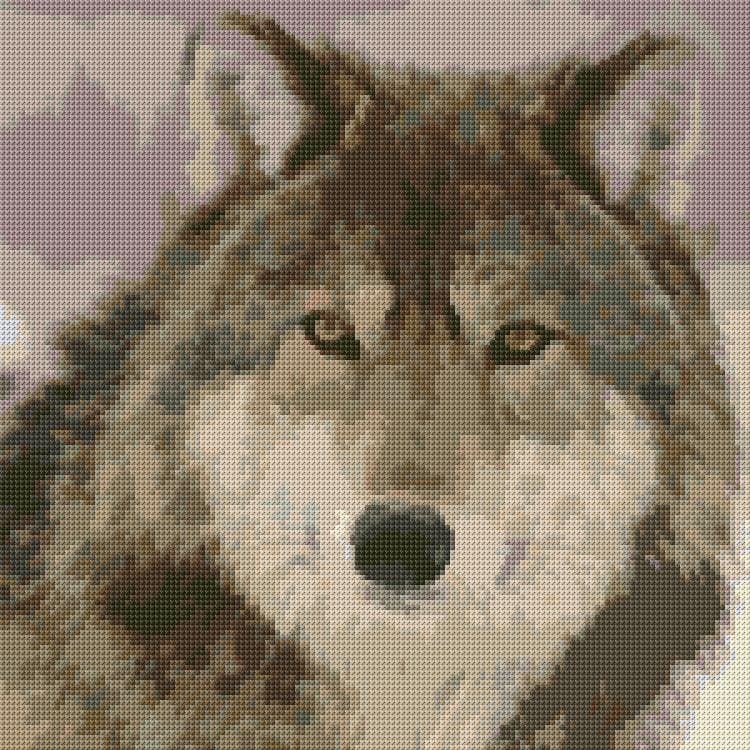 Wolf free cross-stitch pattern
