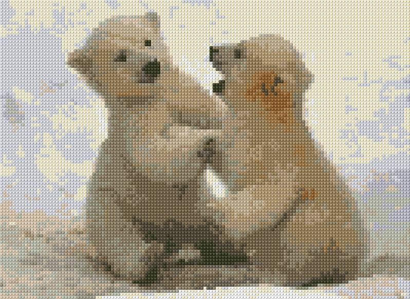 Polar Bear Cubs free cross-stitch pattern