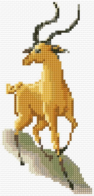 Antelope free cross-stitch pattern