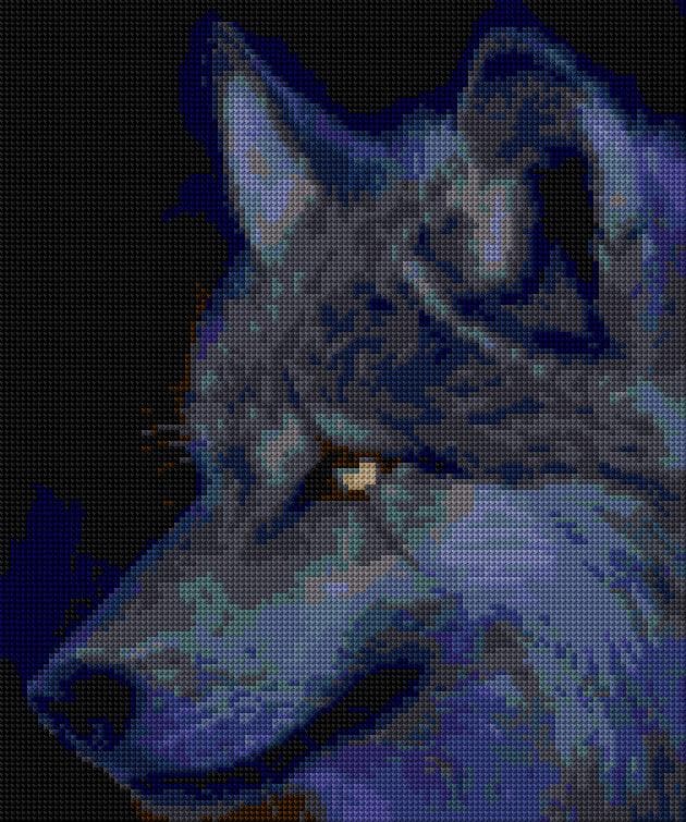 Wolf free cross-stitch pattern