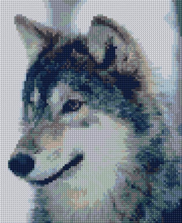 Wolf free cross-stitch pattern