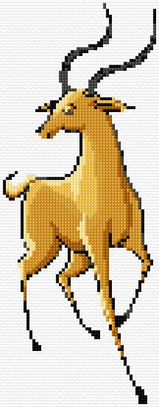 Antelope free cross-stitch pattern