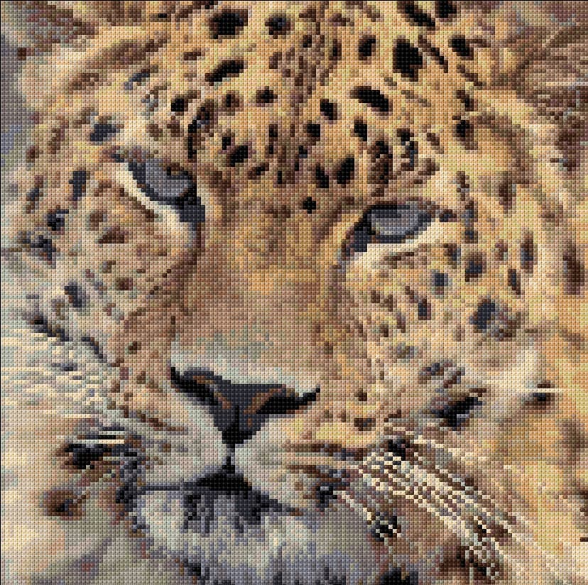 Leopard free cross-stitch pattern