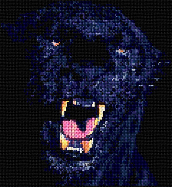 Panther free cross-stitch pattern