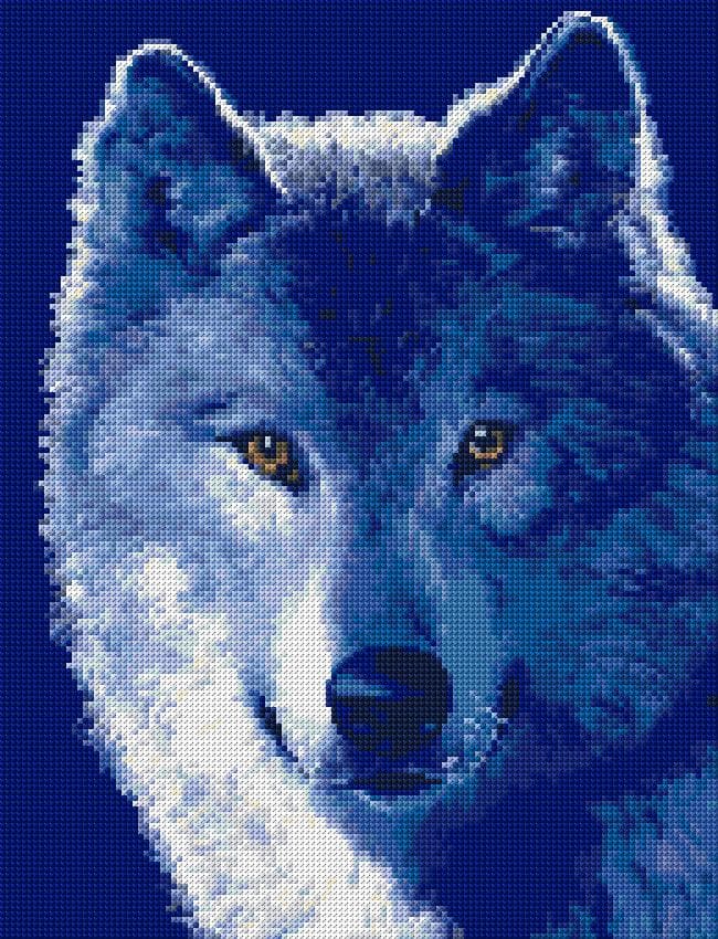 Wolf free cross-stitch pattern