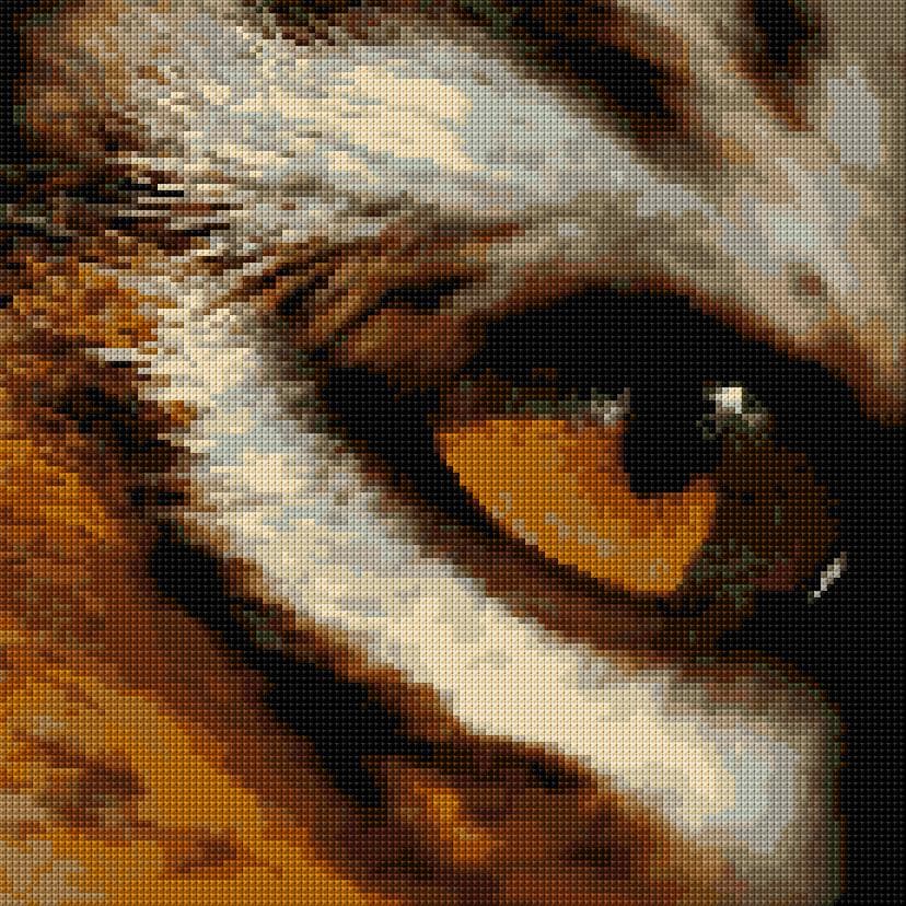 Tiger Eye free cross-stitch pattern