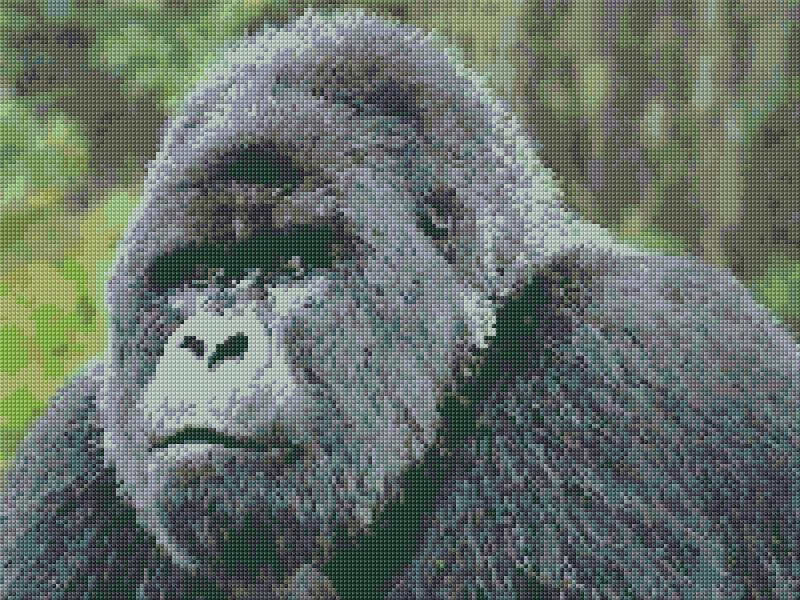 Mountain Gorilla free cross-stitch pattern