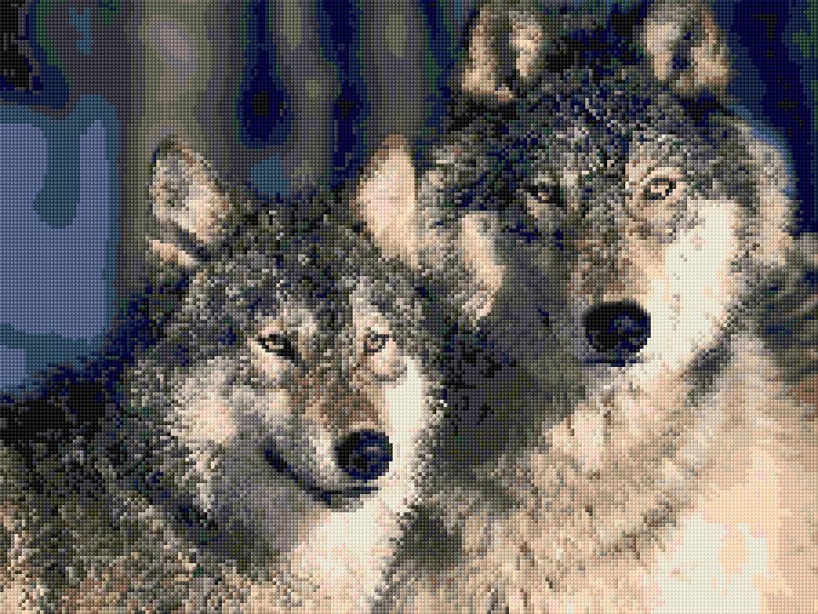 Wolves free cross-stitch pattern