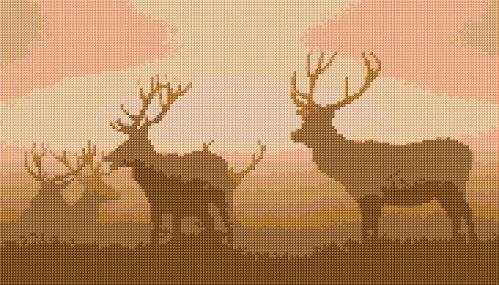 Deer free cross-stitch pattern