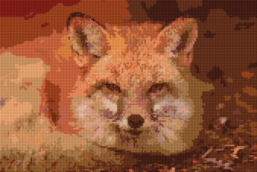 Fox free cross-stitch pattern