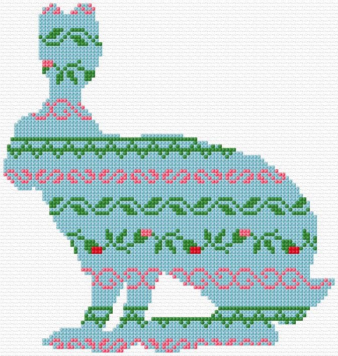 Hare free cross-stitch pattern