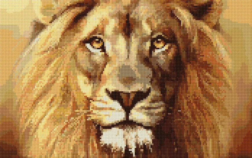 Lion free cross-stitch pattern