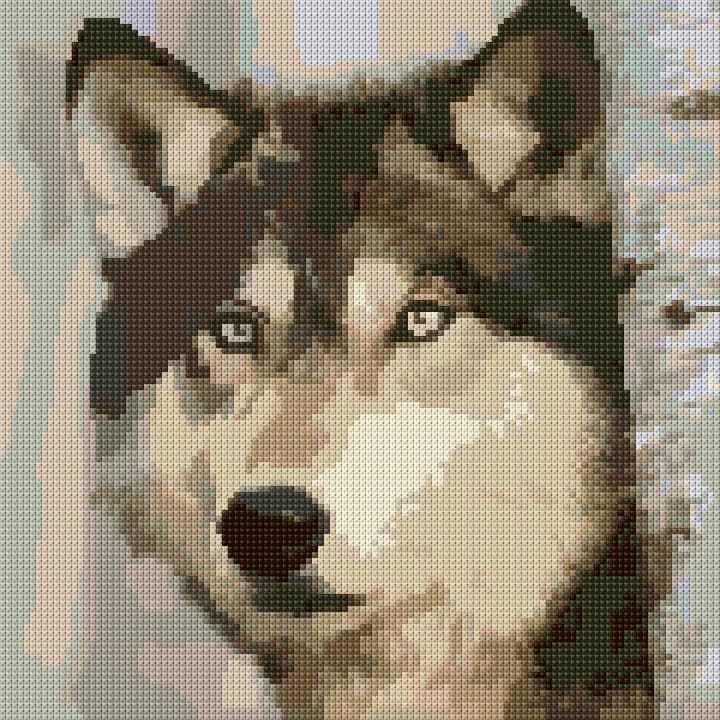 Wolf free cross-stitch pattern