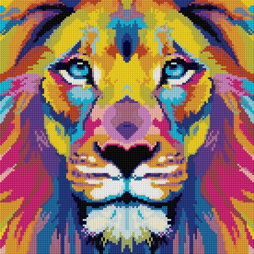 Rainbow Lion free cross-stitch pattern