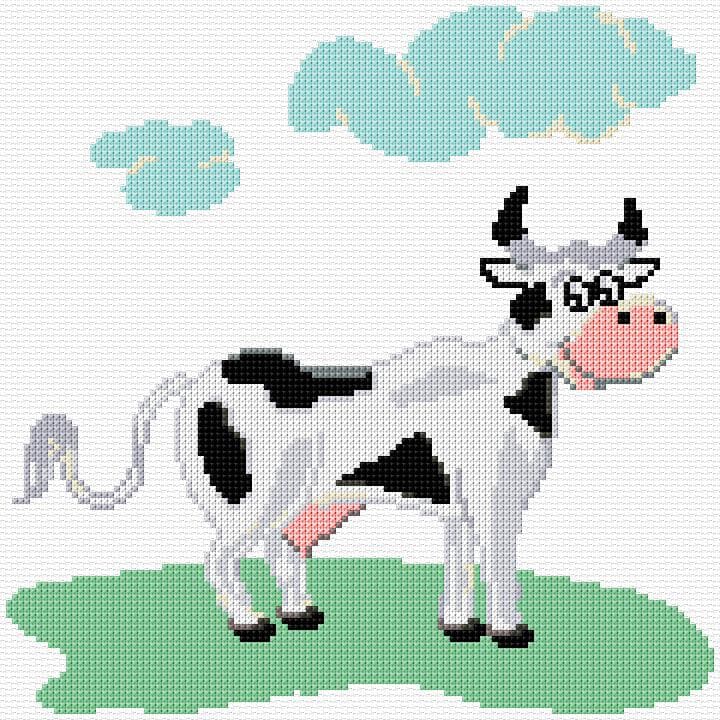 Cow free cross-stitch pattern