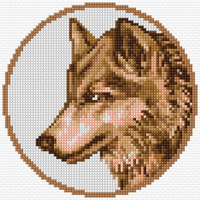 Wolf free cross-stitch pattern