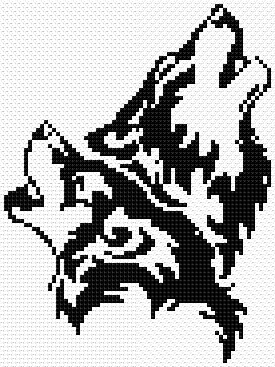 Wolves free cross-stitch pattern