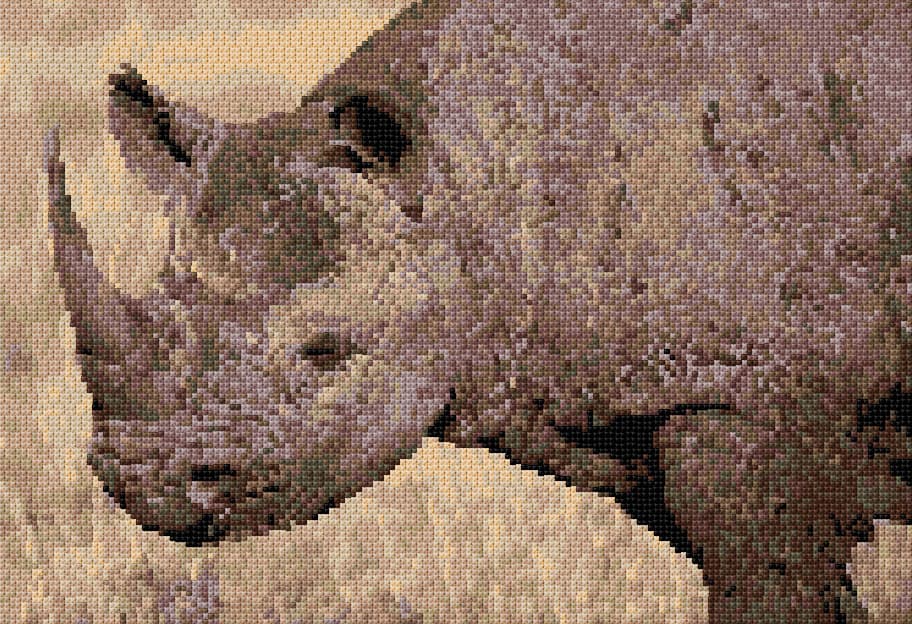 Rhinoceros free cross-stitch pattern